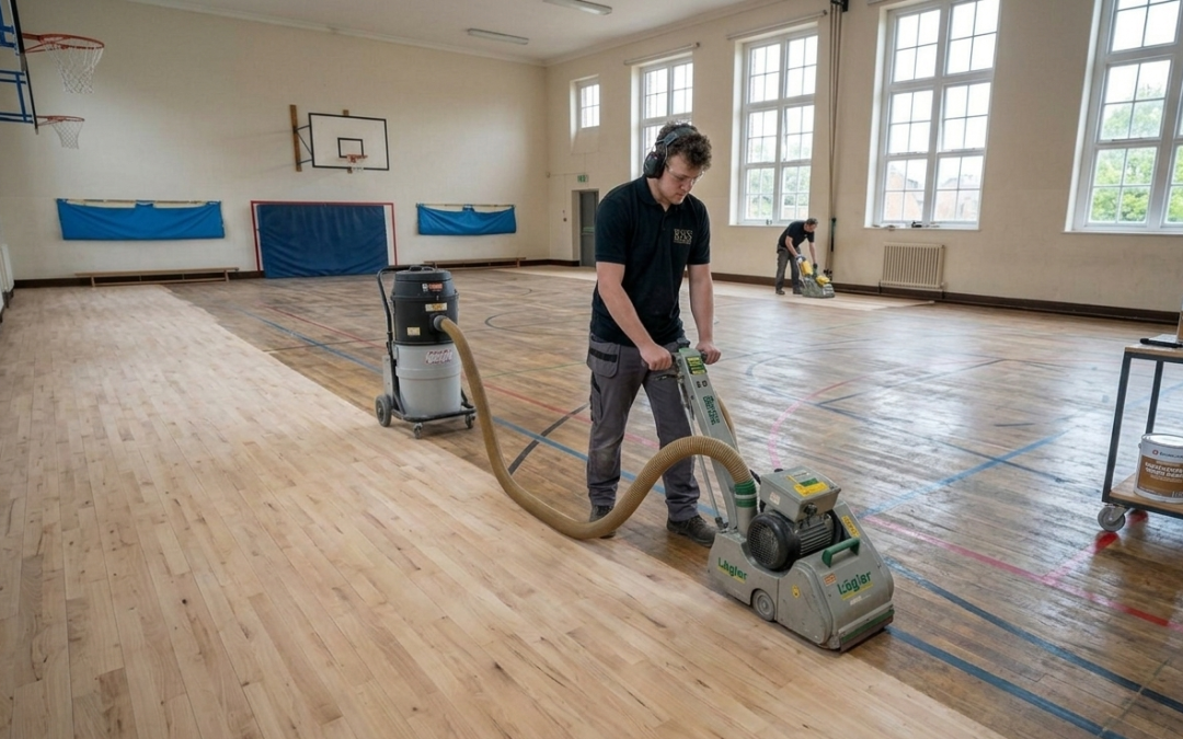 School Hall Floor Sanding in Hackney, E1